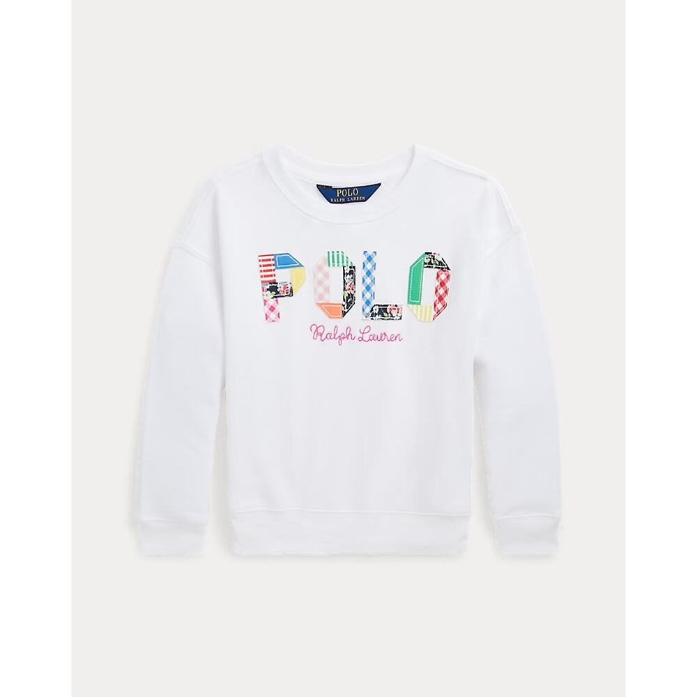 Polo Ralph Lauren Girls Patchwork Logo Terry Sweatshirt